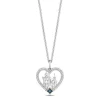 Enchanted Disney Fine Jewelry Sterling Silver with 1/10 CTTW Diamonds and London Blue Topaz Cinderella Castle Pendant Necklace