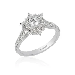 Enchanted Disney Fine Jewelry 14K White Gold with 5/8 CTTW Diamond Elsa Engagement Ring