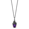 Enchanted Disney Fine Jewelry Black Rhodium Over Sterling Silver and 10K Yellow Gold with 1/10 CTTW Diamonds and Amethyst Ursula Necklace