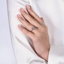 Enchanted Disney Fine Jewelry 14K White Gold with 1/2 CTTW Diamond Elsa Engagement Ring