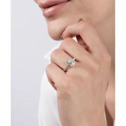 Enchanted Disney Fine Jewelry 14K White Gold and Rose Gold With 3/4 CTTW Diamond Rapunzel Engagement Ring