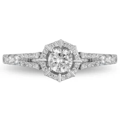 Enchanted Disney Fine Jewelry 14K White Gold 3/4 CTTW Mulan Engagement Ring