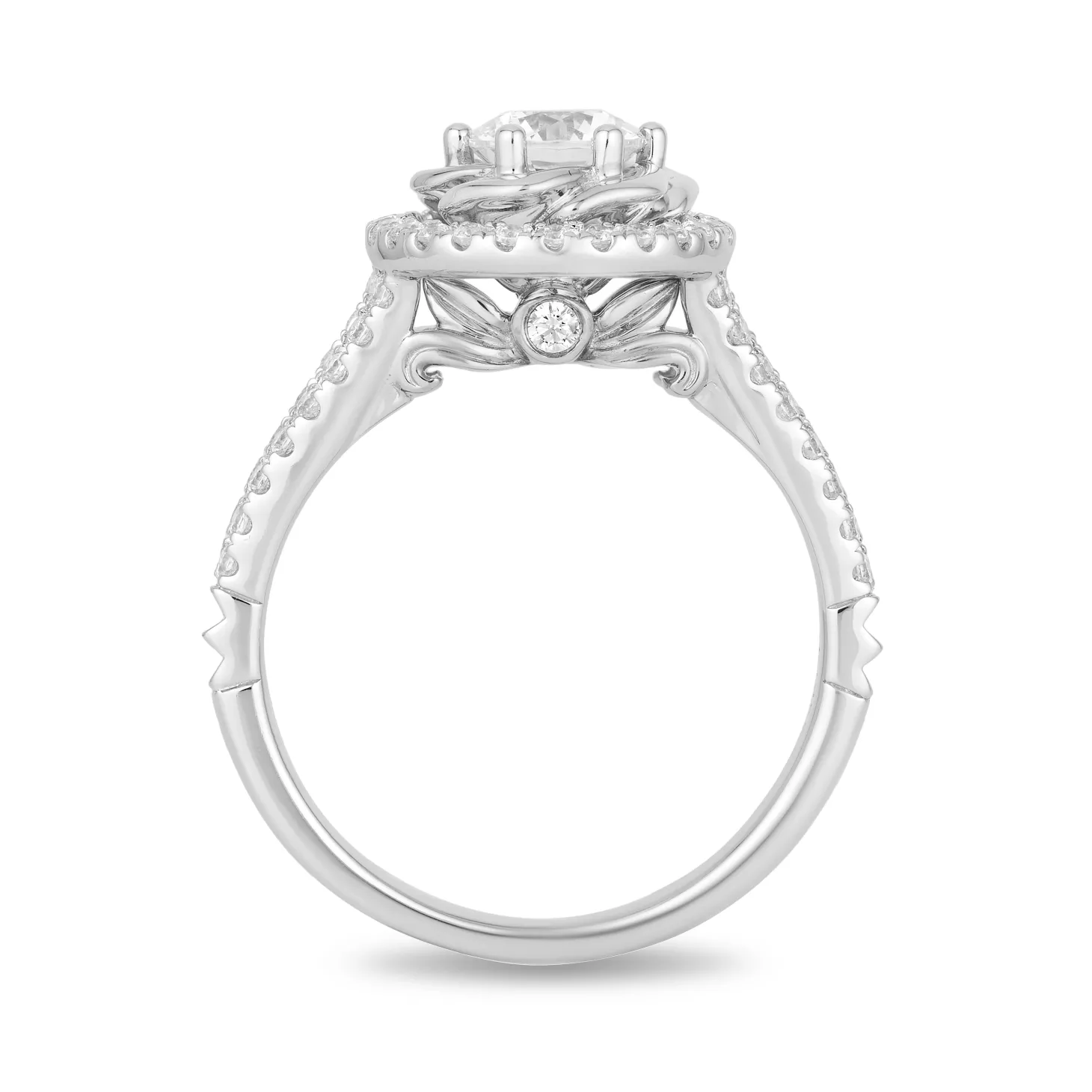 Enchanted Disney Fine Jewelry 14K White Gold with 1 CTTW Belle Engagement Ring