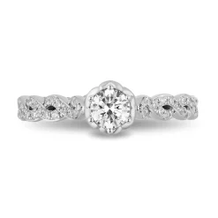Enchanted Disney Fine Jewelry 14K White Gold with 9/10 CTTW Diamond Belle Engagement Ring