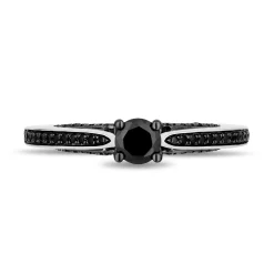 Enchanted Disney Fine Jewelry 14K White Gold with 5/8 CTTW Black Diamonds Maleficent Engagement Ring