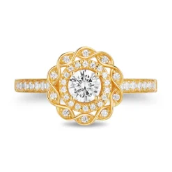 Enchanted Disney Fine Jewelry 14K Yellow Gold with 3/4 CTTW Diamonds Merida Engagement Ring