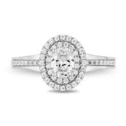Enchanted Disney Fine Jewelry 14K White Gold with 1 CTTW Diamonds Cinderella Engagement Ring
