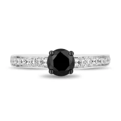Enchanted Disney Fine Jewelry 14K White Gold and Yellow Gold with 1 CTTW Diamonds and Ruby Evil Queen Engagement Ring