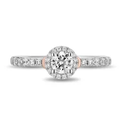 Enchanted Disney Fine Jewelry 14K White Gold and Rose Gold with 3/4 CTTW Diamonds Snow White Engagement Ring