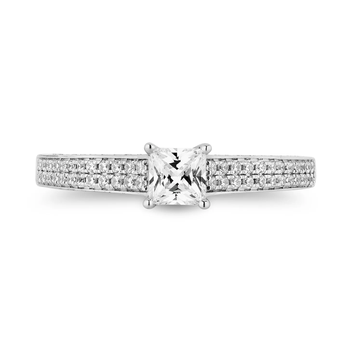 Enchanted Disney Fine Jewelry 14K White Gold and Rose Gold with 1 CTTW Diamonds Ariel Engagement Ring