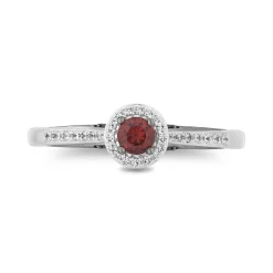 Enchanted Disney Fine Jewelry Black Rhodium Over Sterling Silver and 10K Yellow Gold with 1/5 CTTW Diamonds and Garnet Evil Queen Ring