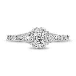 Enchanted Disney Fine Jewelry 14K White Gold with 1/2 CTTW Diamonds Cinderella Engagement Ring