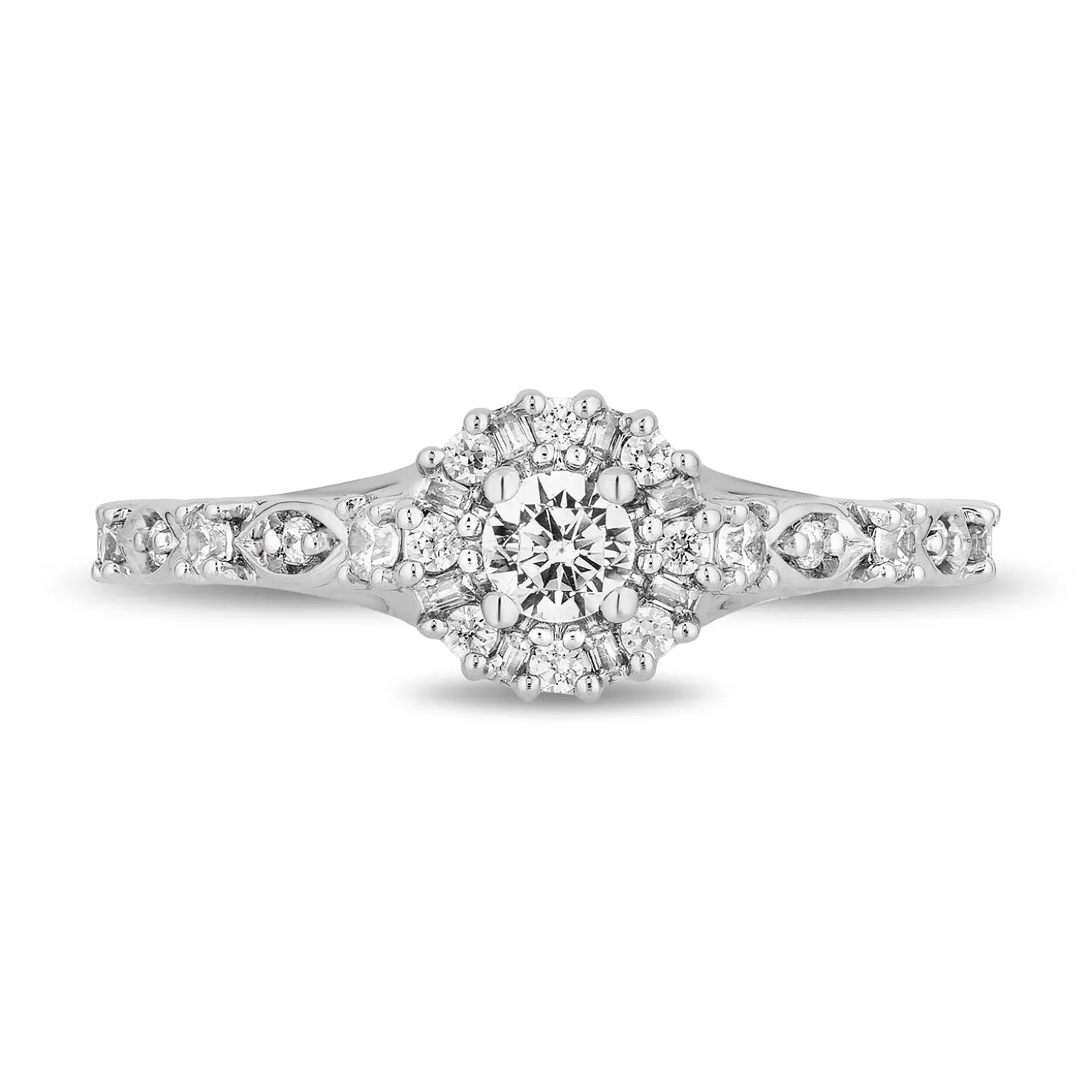 Enchanted Disney Fine Jewelry 14K White Gold with 1/2 CTTW Diamonds Cinderella Engagement Ring