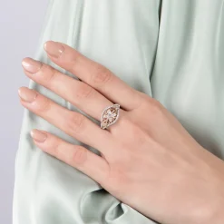 Enchanted Disney Fine Jewelry Sterling Silver and 10K Rose Gold with 1/4 CTTW Jasmine Ring