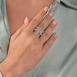 Enchanted Disney Fine Jewelry 14K White Gold with 1/2 CTTW Elsa Snowflake Ring