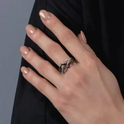 Enchanted Disney Fine Jewelry Black Rhodium over Sterling Silver with 1/6 CTTW Diamond Maleficent Ring