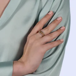 Enchanted Disney Fine Jewelry 14K Yellow Gold over Sterling Silver with 1/10 CTTW Jasmine Aladdin Live Action Ring
