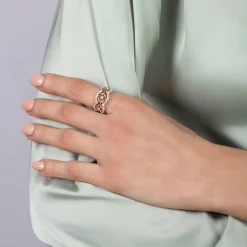 Enchanted Disney Fine Jewelry Sterling Silver and 10K Rose Gold with 1/3 CTTW Diamonds Aurora Ring