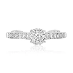 Enchanted Disney Fine Jewelry 14K White Gold with 1/2 CTTW Ariel Shell Bridal Set