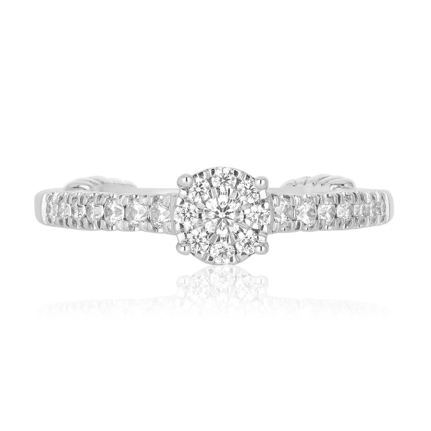 Enchanted Disney Fine Jewelry 14K White Gold with 1/2 CTTW Ariel Shell Bridal Set