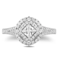 Enchanted Disney Fine Jewelry 14K White Gold with 1 CTTW Diamonds Majestic Princess Engagement Ring