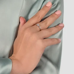 Enchanted Disney Fine Jewelry Sterling Silver with 1/6 CTTW Tinker Bell Promise Ring
