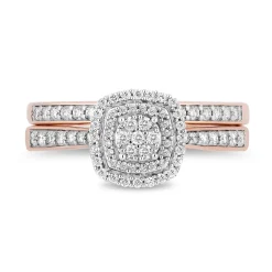 Enchanted Disney Fine Jewelry 14K Rose Gold with 1/2 CTTW Diamond Belle Bridal Set