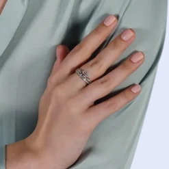 Enchanted Disney Fine Jewelry Sterling Silver With 1/6 CTTW Diamond Snow White Ring