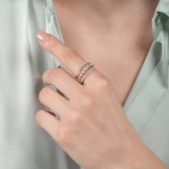 Enchanted Disney Fine Jewelry 14K White Gold and Rose Gold 1/2 CTTW Majestic Princess Tiara Ring