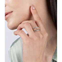 Enchanted Disney Fine Jewelry 14K Rose Gold Over Sterling Silver with 1/5 CTTW Snow White Bow Ring