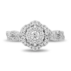 Enchanted Disney Fine Jewelry 14K Rose Gold and White Gold with 5/8 CTTW Diamonds Belle Engagement Ring