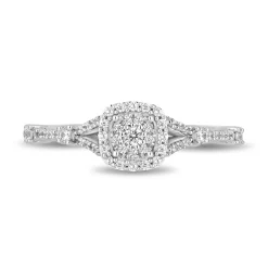 Enchanted Disney Fine Jewelry 14K White Gold and Rose Gold with  1/3 CTTW Diamonds Snow White Engagement Ring