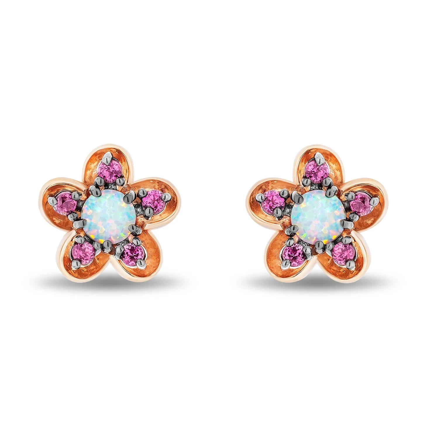 Enchanted Disney Fine Jewelry 14K Rose Gold Over Sterling Silver with Created Opal Mulan Earrings