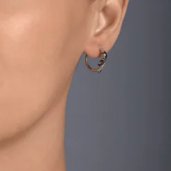 Enchanted Disney Fine Jewelry Black Rhodium over Sterling Silver with 1/10 CTTW Maleficent Earrings