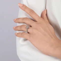 Enchanted Disney Fine Jewelry 10K White Gold with 1/3 CTTW Diamonds and Amethyst Ariel Engagement Ring