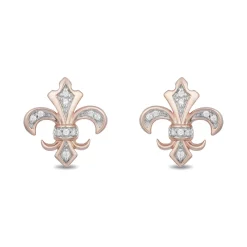 Enchanted Disney Fine Jewelry 10K Rose Gold 1/20 CTTW Aurora Earrings