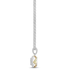 Enchanted Disney Fine Jewelry Sterling Silver and 10K Yellow Gold with 1/4 CTTW Diamonds Jasmine Pendant Necklace