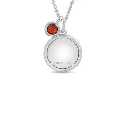 Enchanted Disney Fine Jewelry Sterling Silver with Checkerboard Garnet Snow White Pendant Necklace