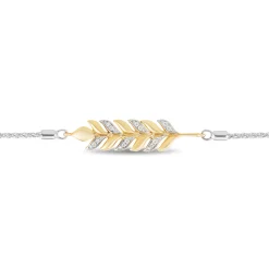 Enchanted Disney Fine Jewelry Sterling Silver and 10K Yellow Gold with 1/10 CTTW Diamonds Anna Bracelet