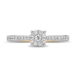 Enchanted Disney Fine Jewelry 10K White Gold and Yellow Gold with 1/3 CTTW Diamonds Rapunzel Engagement Ring