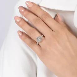 Enchanted Disney Fine Jewelry 14K White Gold with 5/8 CTTW Diamond Elsa Engagement Ring
