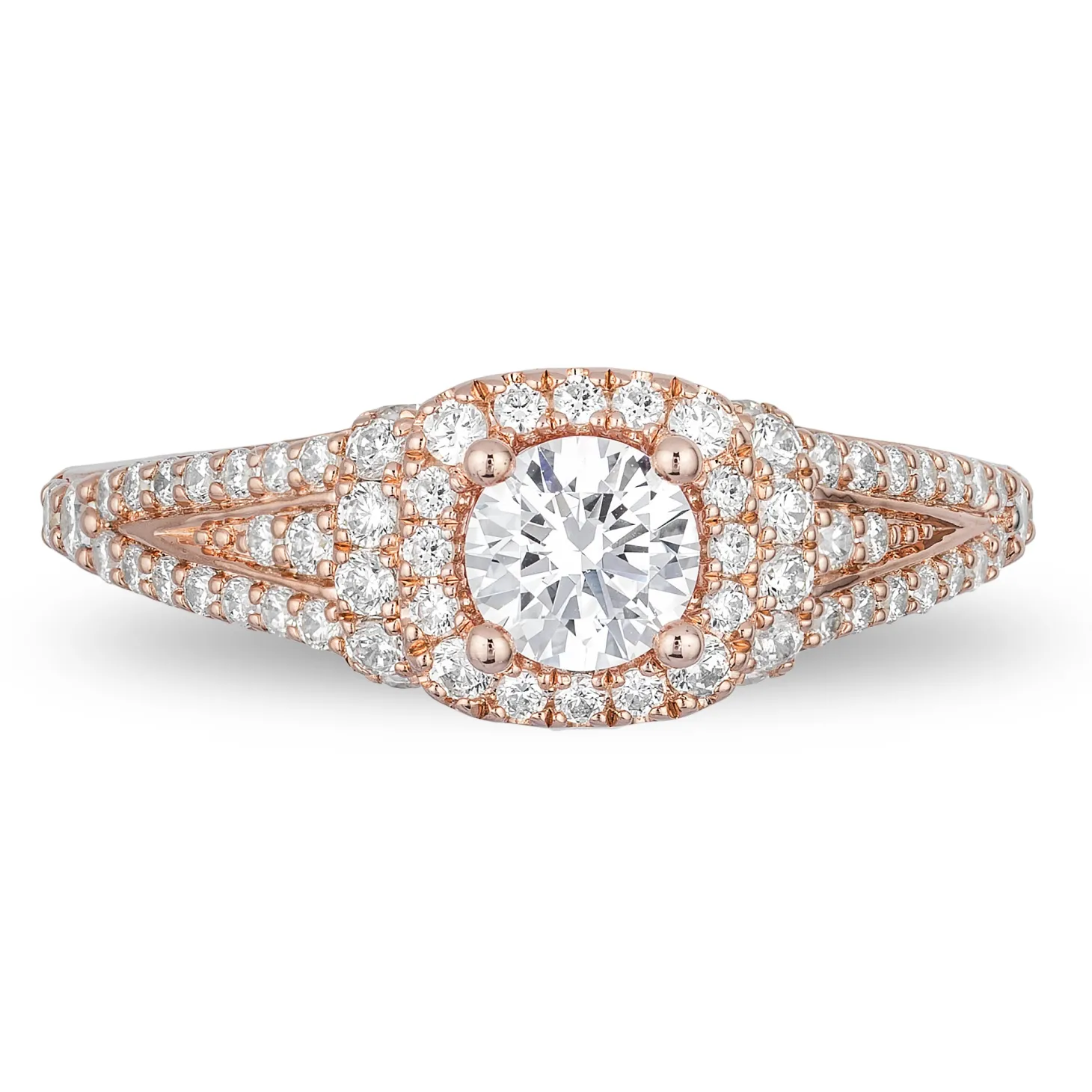 Enchanted Disney Fine Jewelry 14K Rose Gold with 1 CTTW Rapunzel Engagement Ring