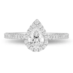 Enchanted Disney Fine Jewelry 14K White Gold and Rose Gold With 3/4 CTTW Diamond Rapunzel Engagement Ring
