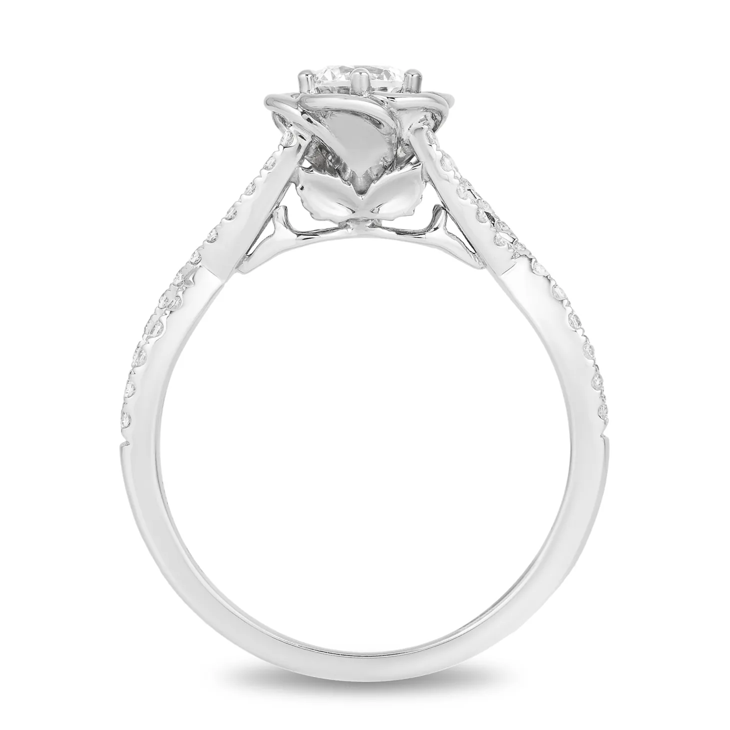 Enchanted Disney Fine Jewelry 14K White Gold with 1/2 CTTW Diamond Belle Bridal Ring
