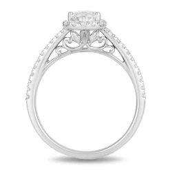 Enchanted Disney Fine Jewelry 14K White Gold With 3/4 CTTW Diamond Rapunzel Engagement Ring