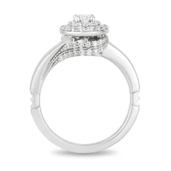 Enchanted Disney Fine Jewelry 14K White Gold with 3/4 CTTW Oval Center Diamond Pocahontas Engagement Ring