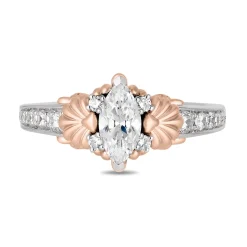 Enchanted Disney Fine Jewelry 14K White Gold and Rose Gold with 3/4 CTTW Diamond Ariel Engagement Ring