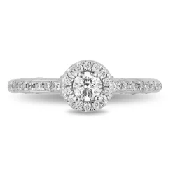 Enchanted Disney Fine Jewelry 14K White Gold with 3/4 CTTW Diamond Ariel Engagement Ring