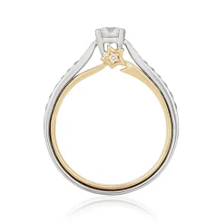 Enchanted Disney Fine Jewelry 14K White Gold and Yellow Gold 1/2 CTTW Tinker Bell Engagement Ring