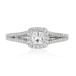 Enchanted Disney Fine Jewelry 14K White Gold With 5/8 CTTW Diamond Cinderella Engagement Ring